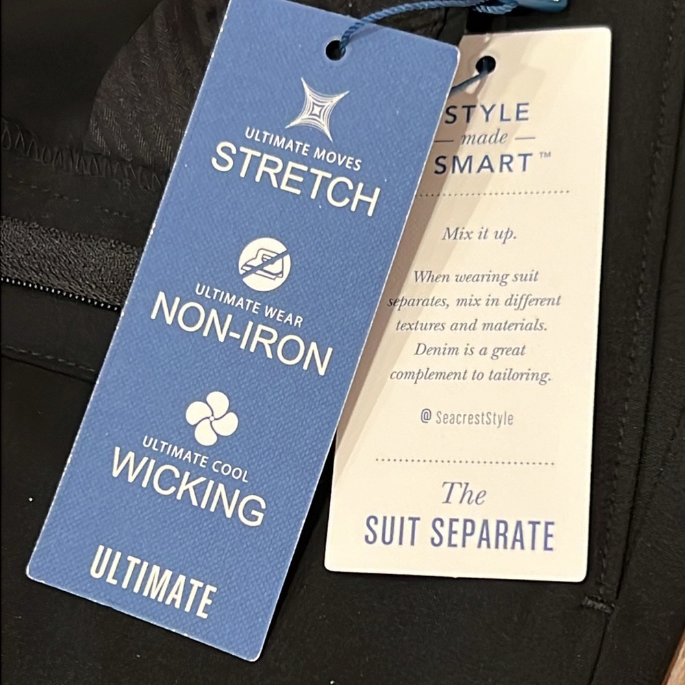 NWT Ryan Seacrest Distinction ‘The Suit Separate’ Pant Black 38Wx32L Career - Picture 14 of 15